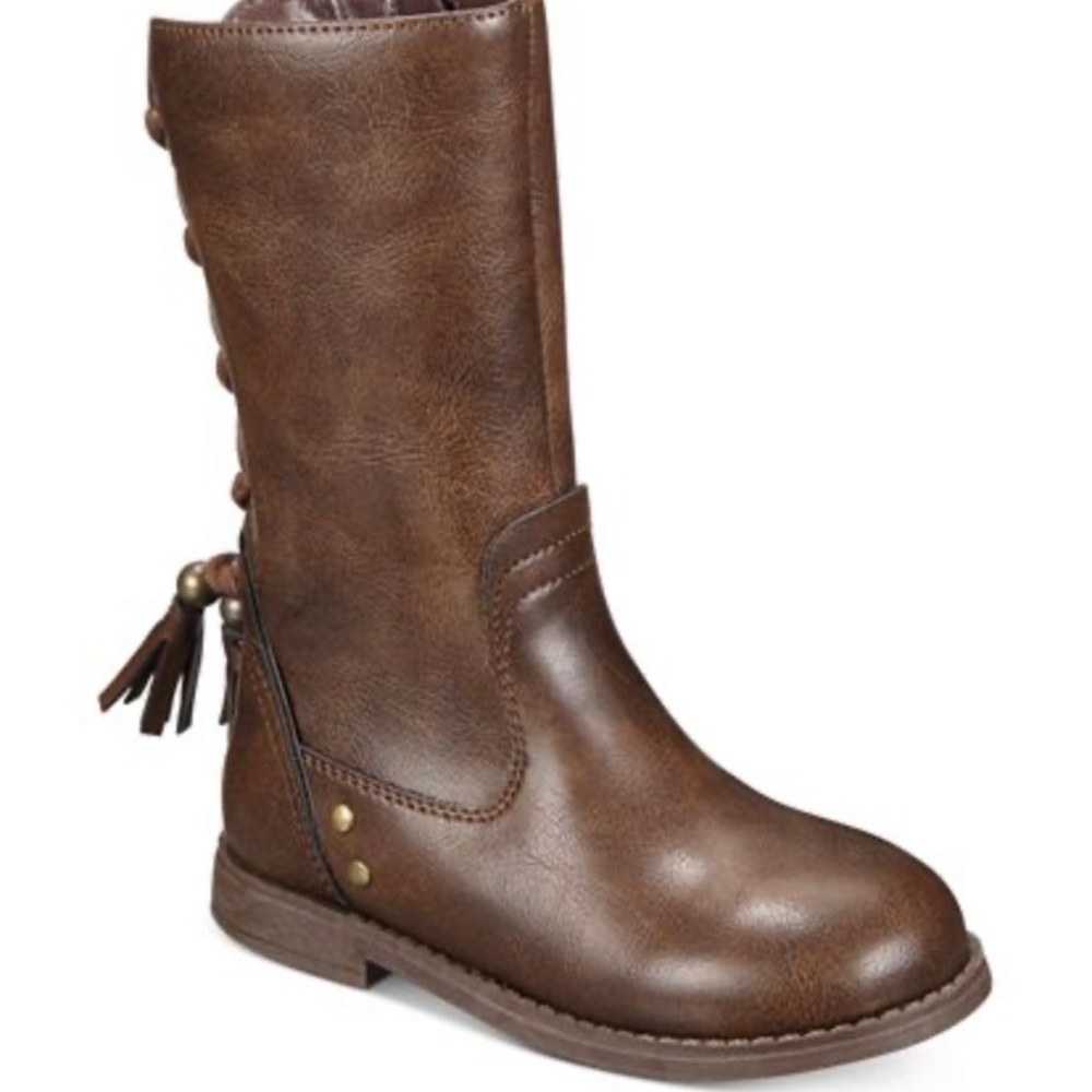 High kids brown boots